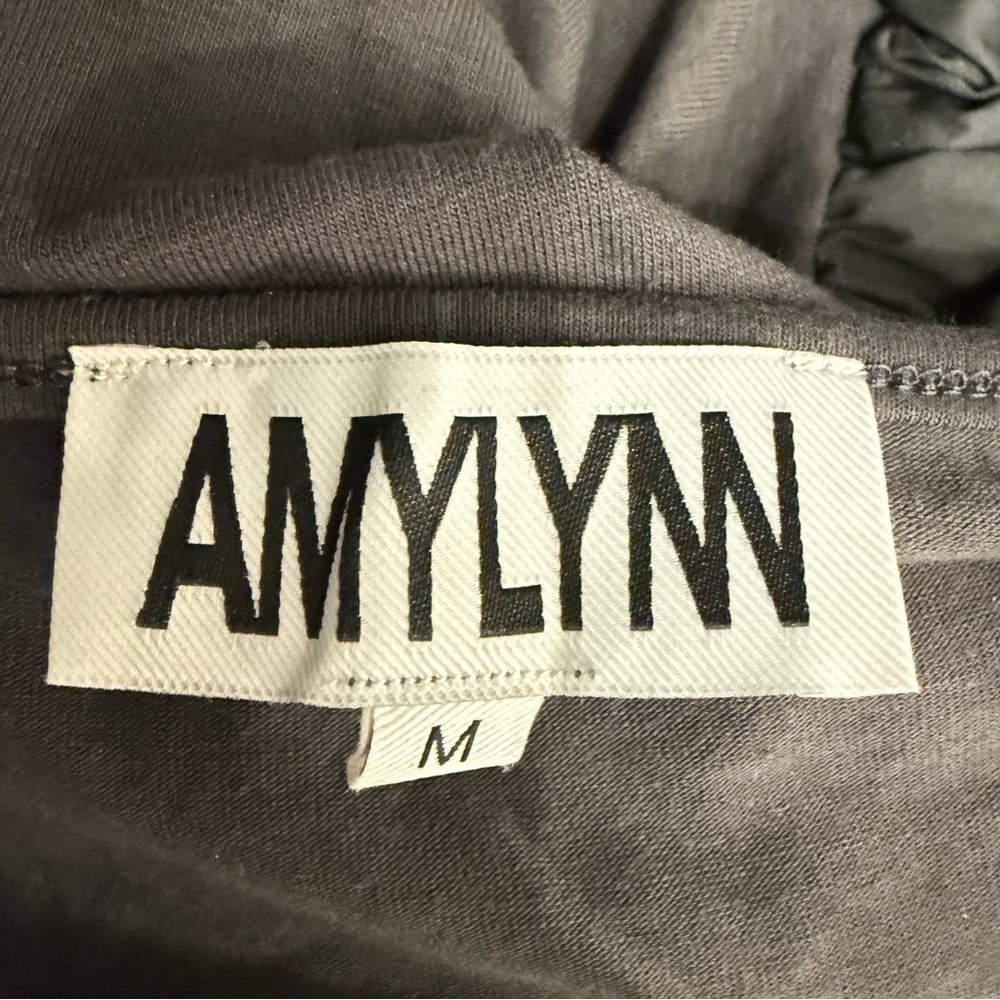 Amy Lynn Alexa Dark Gray Puffball Midi Dress Size Medium 23750 - Picture 13 of 14
